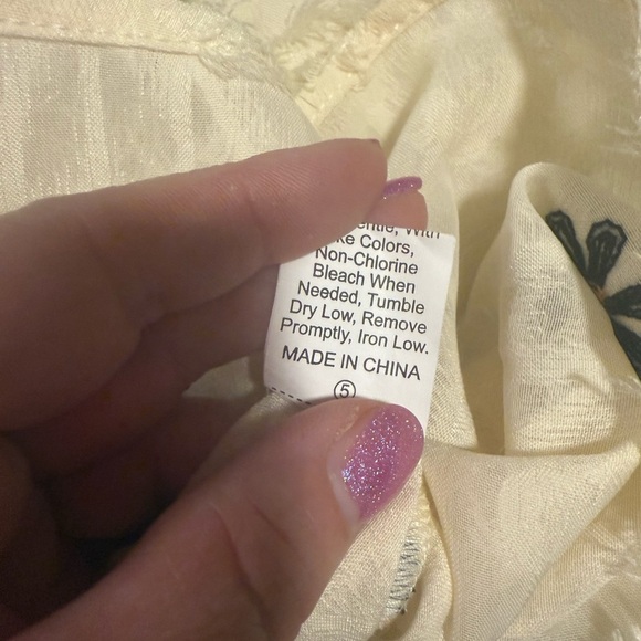 Cream and Black Embellished Sheer Boxy Blouse - Picture 6 of 10